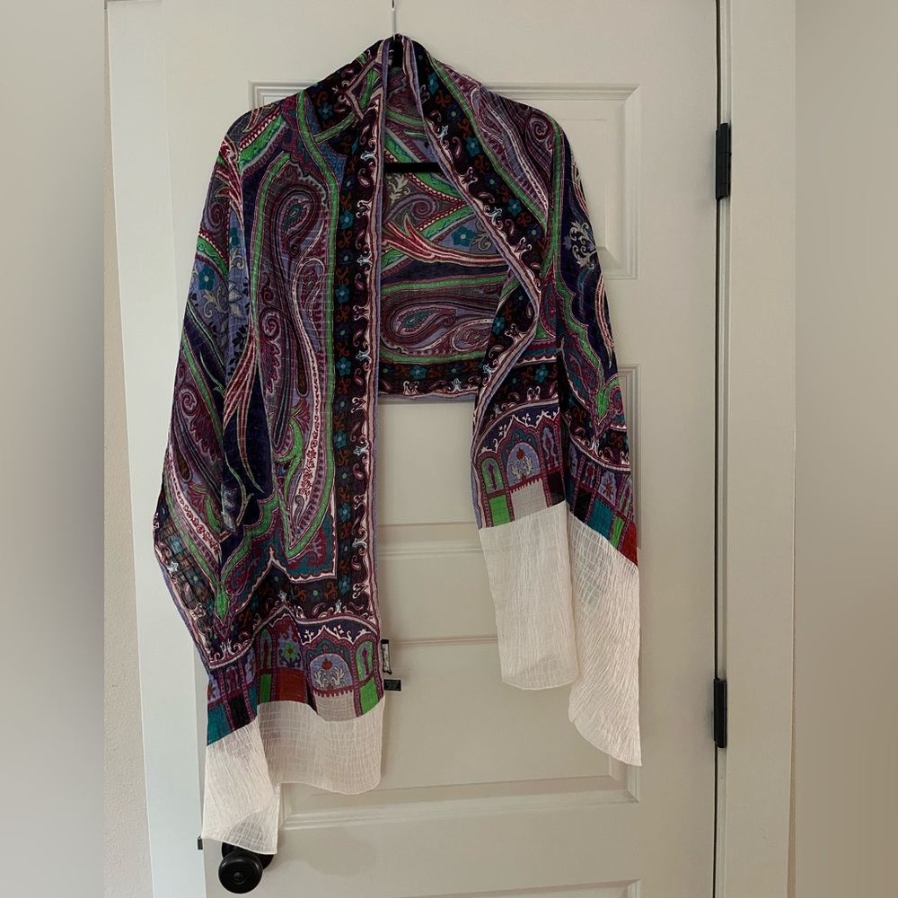 ETRO Milano Paisley silk and cotton scarf - Vintage Excellent Condition